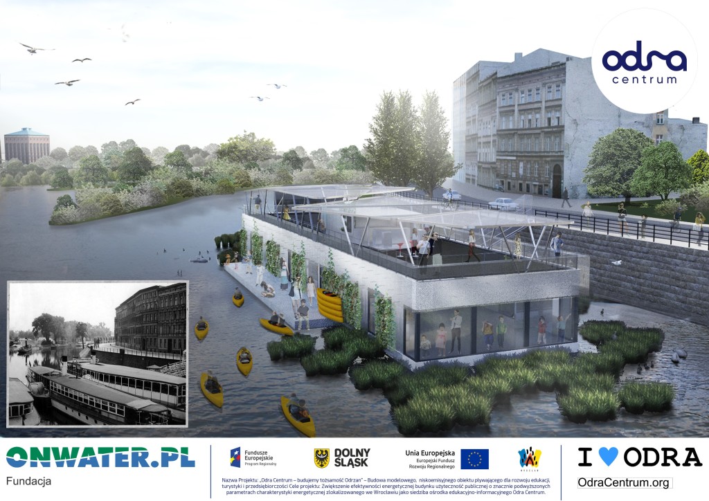 Odra Centrum jest pierwszym wybudowanym na wodzie ośrodkiem edukacyjno-kulturalnym, w którym realizowane są projekty edukacyjne dotyczące szerzenia wiedzy na temat Odry, ekologii, ochrony środowiska naturalnego rzek i akwenów. W ośrodku podejmowane są również projekty kulturalne i społeczne, mające na celu budowania tożsamość społeczności lokalnej.